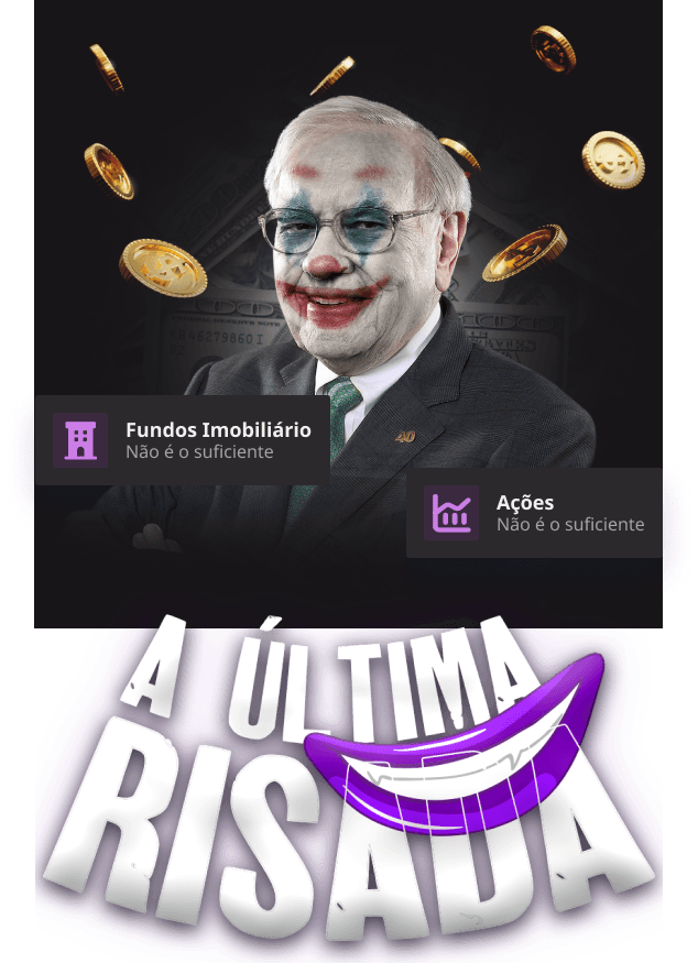 Rosto de Warren Buffet com efeito de coringa